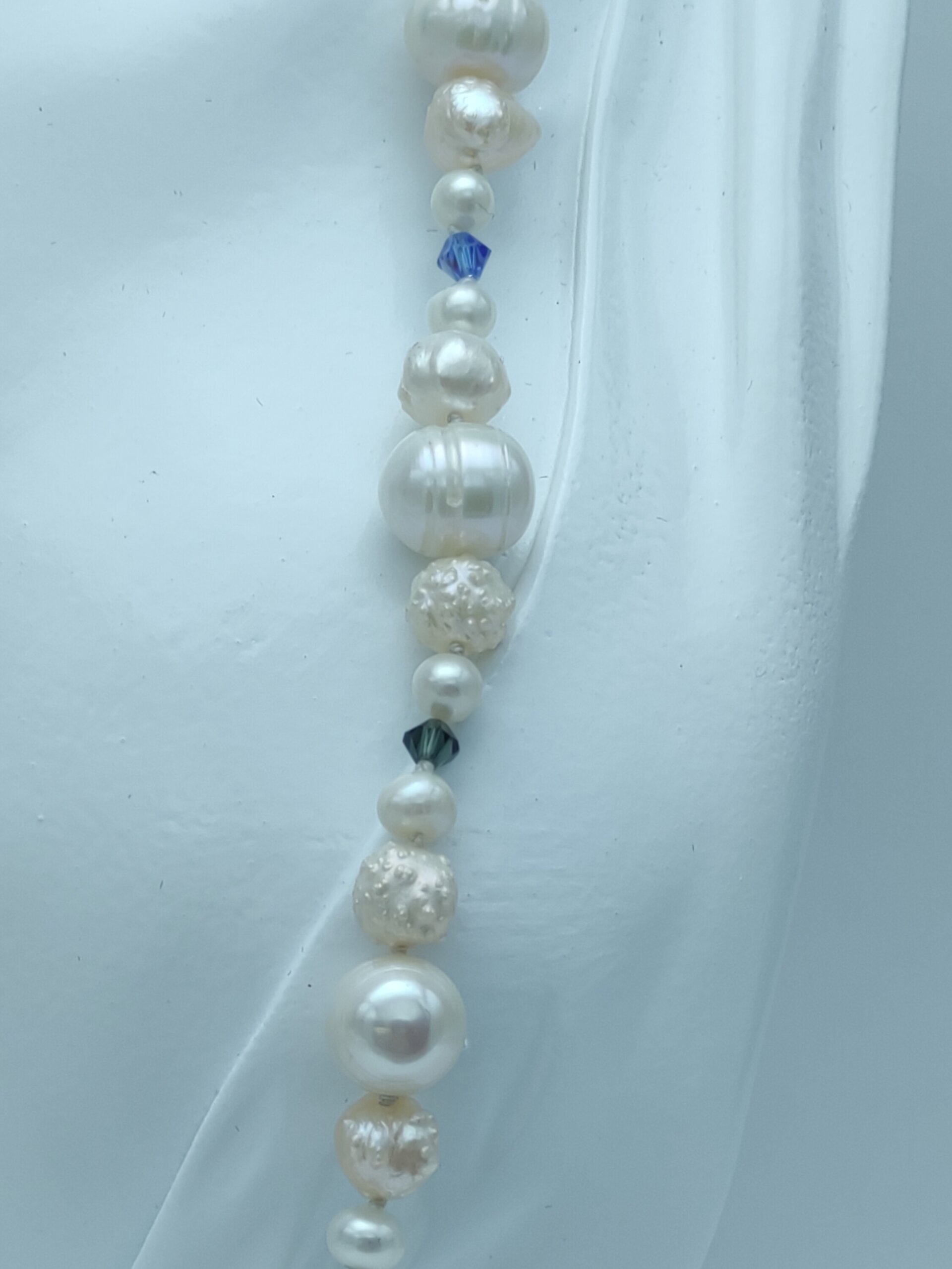 Collar sin fin de Perlas y Swarovski multicolor - 82 cm - 4
