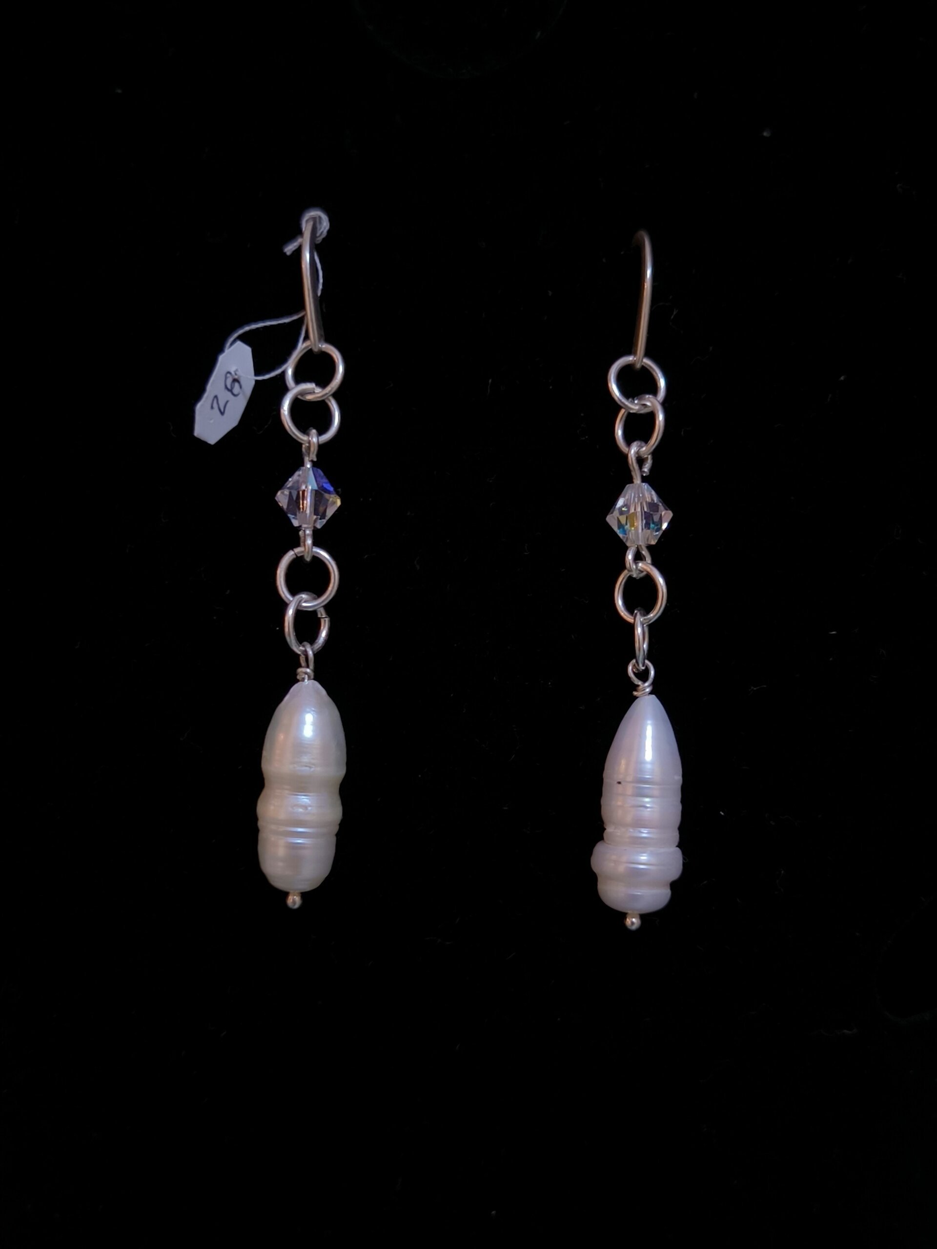 Pendientes de Plata de Ley con Caracoles y Cristales Swarovski Fucsia y Rosado - 11