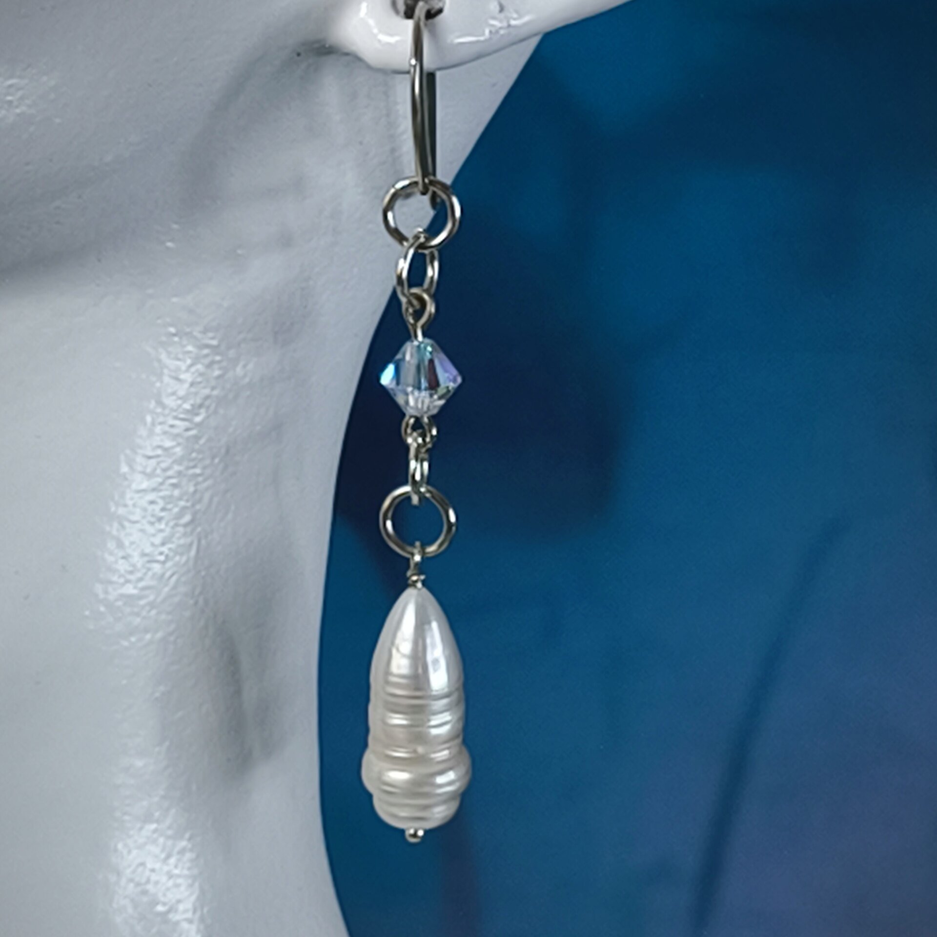 Pendientes de Plata de Ley con Caracoles y Cristales Swarovski Fucsia y Rosado - 14