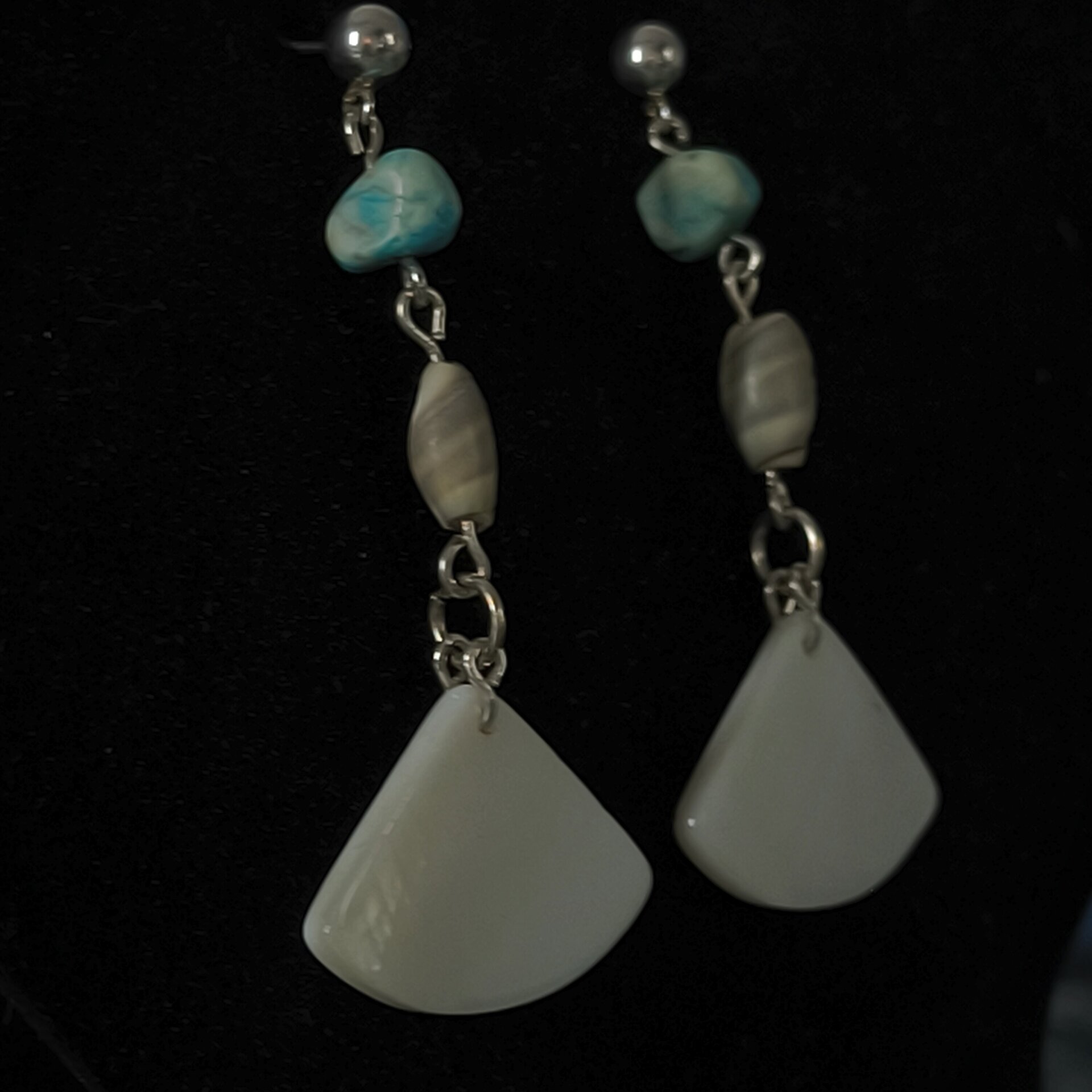 Pendientes de Plata de Ley con Caracoles y Cristales Swarovski Fucsia y Rosado - 9