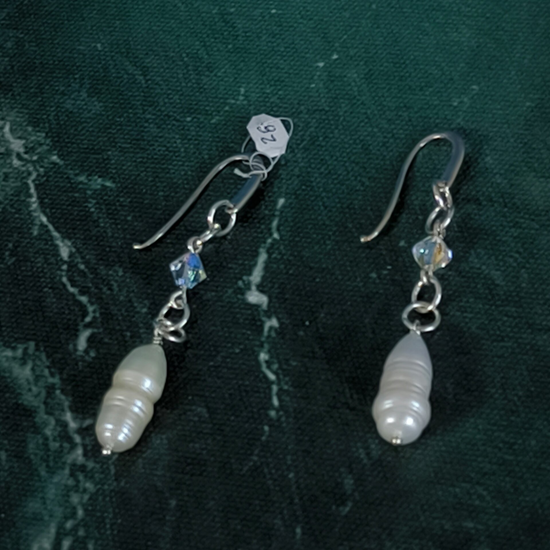 Pendientes de Plata de Ley con Caracoles y Cristales Swarovski Fucsia y Rosado - 16