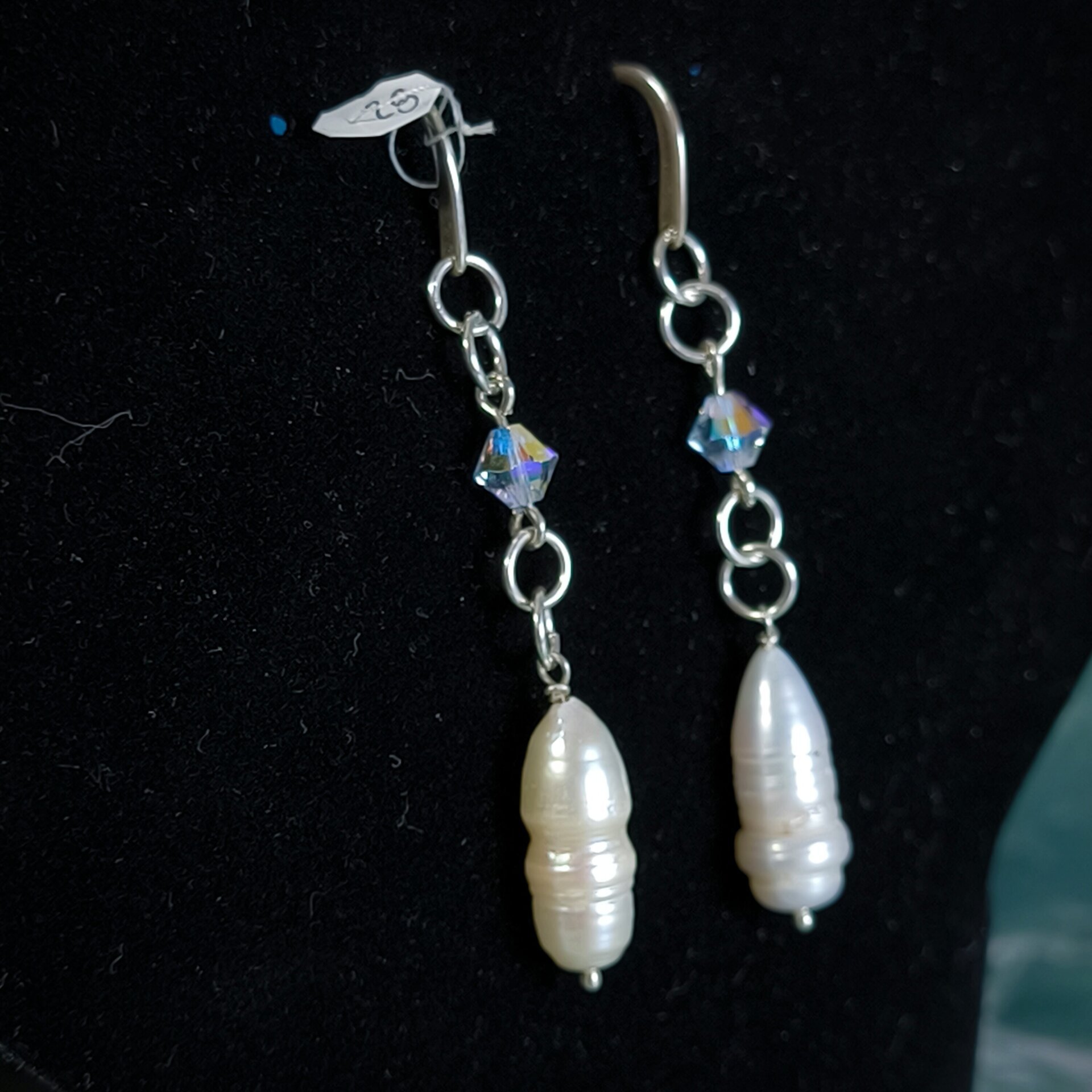 Pendientes de Plata de Ley con Caracoles y Cristales Swarovski Fucsia y Rosado - 8