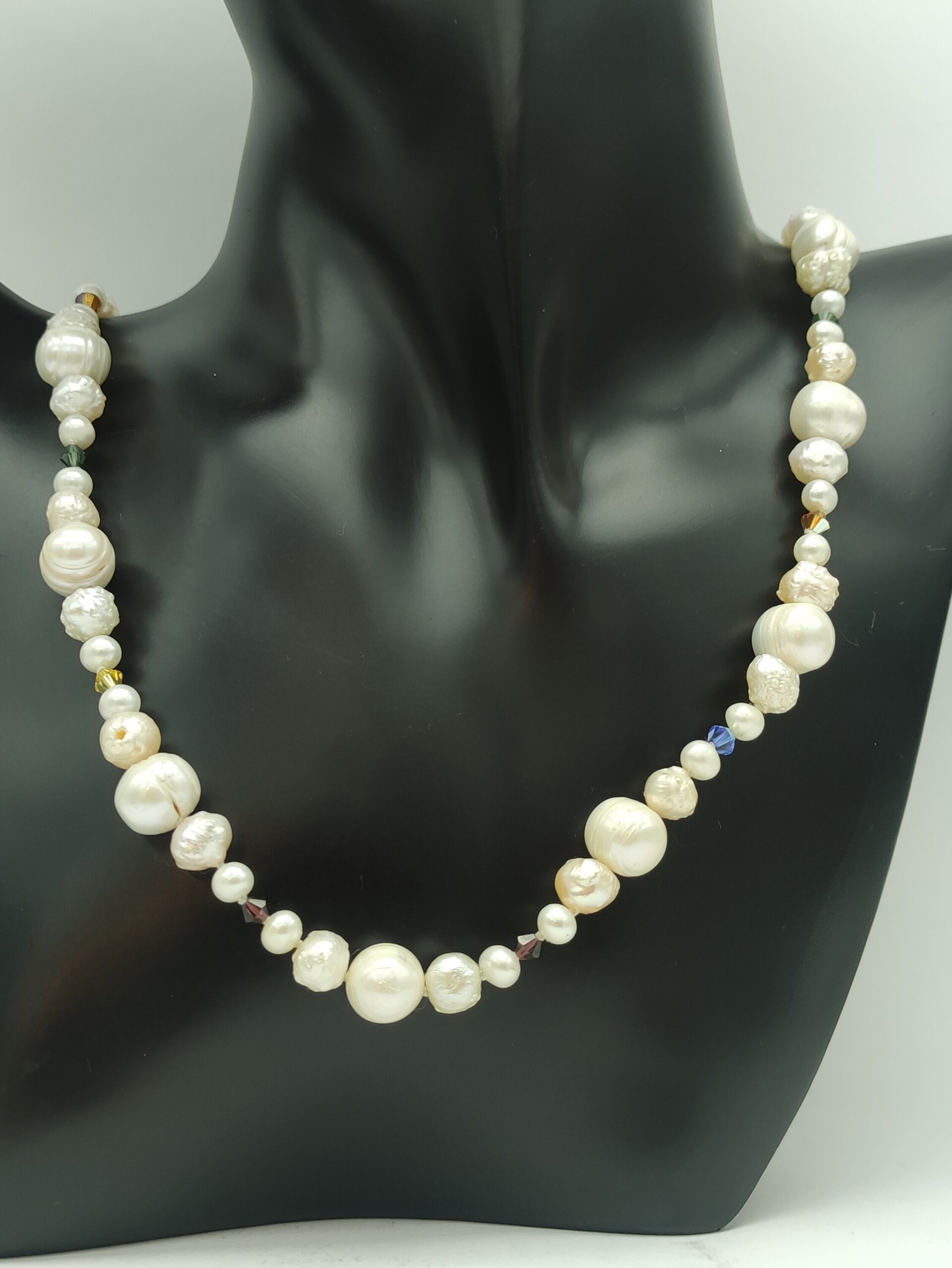 Collar sin fin de Perlas y Swarovski multicolor - 82 cm - 3