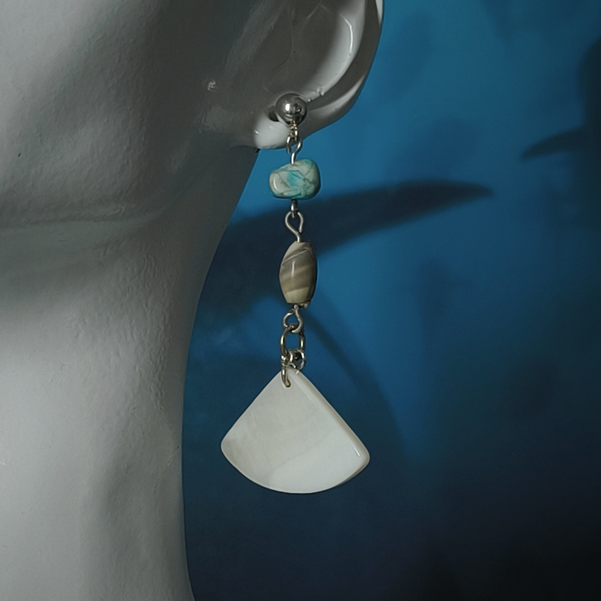 Pendientes de Plata de Ley con Caracoles y Cristales Swarovski Fucsia y Rosado - 3