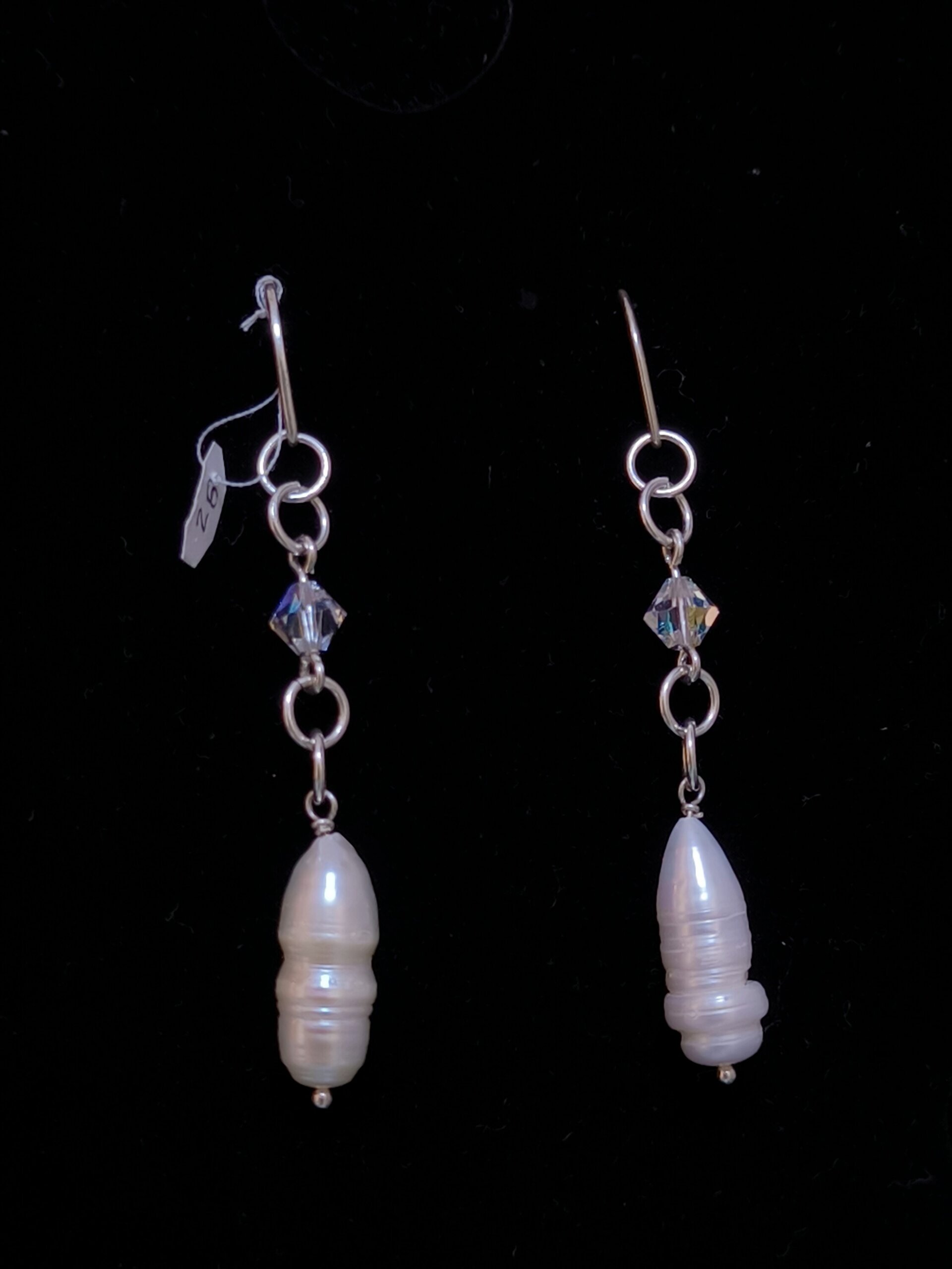 Pendientes de Plata de Ley con Caracoles y Cristales Swarovski Fucsia y Rosado - 17