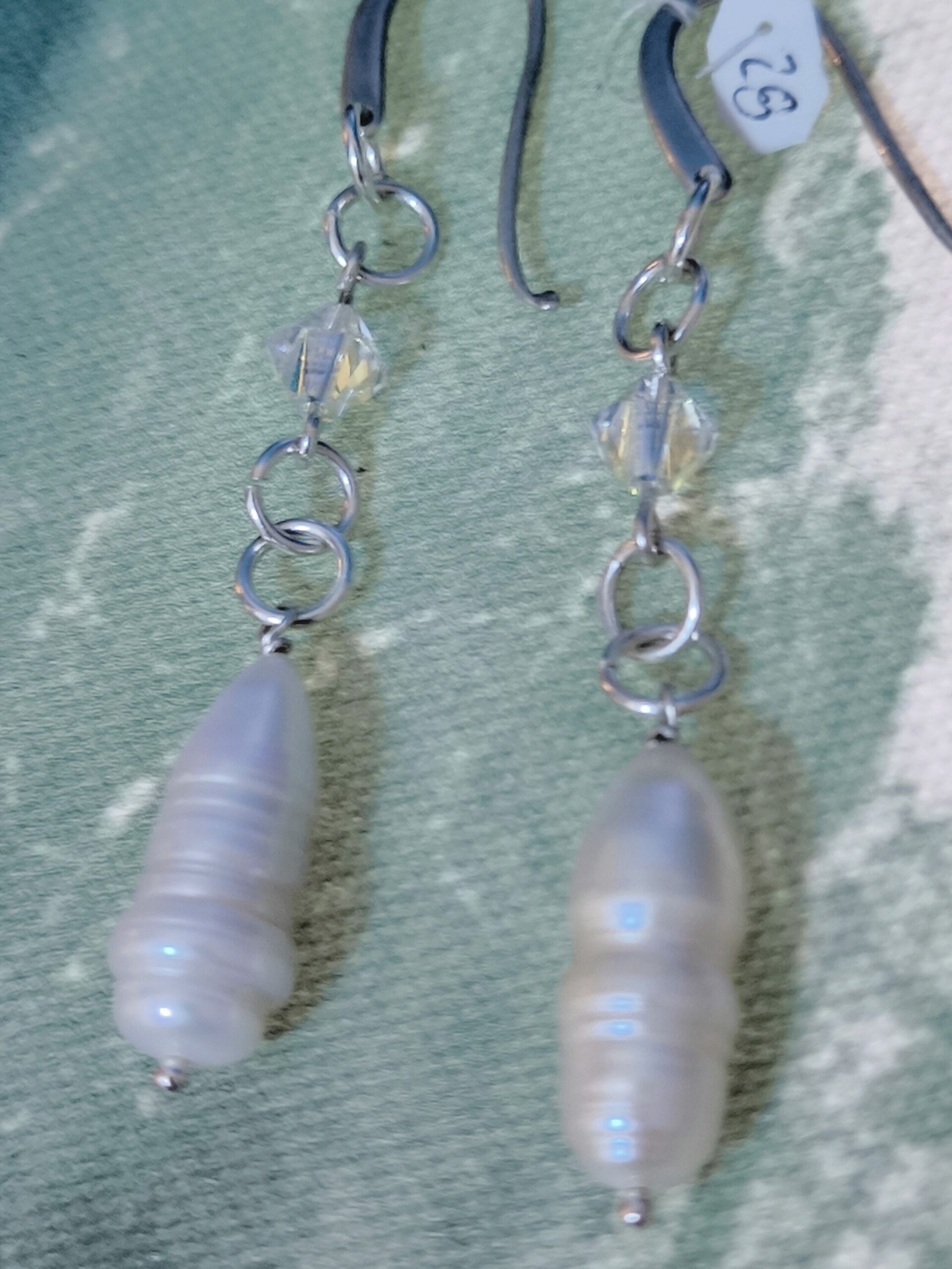 Pendientes de Plata de Ley con Caracoles y Cristales Swarovski Fucsia y Rosado - 19