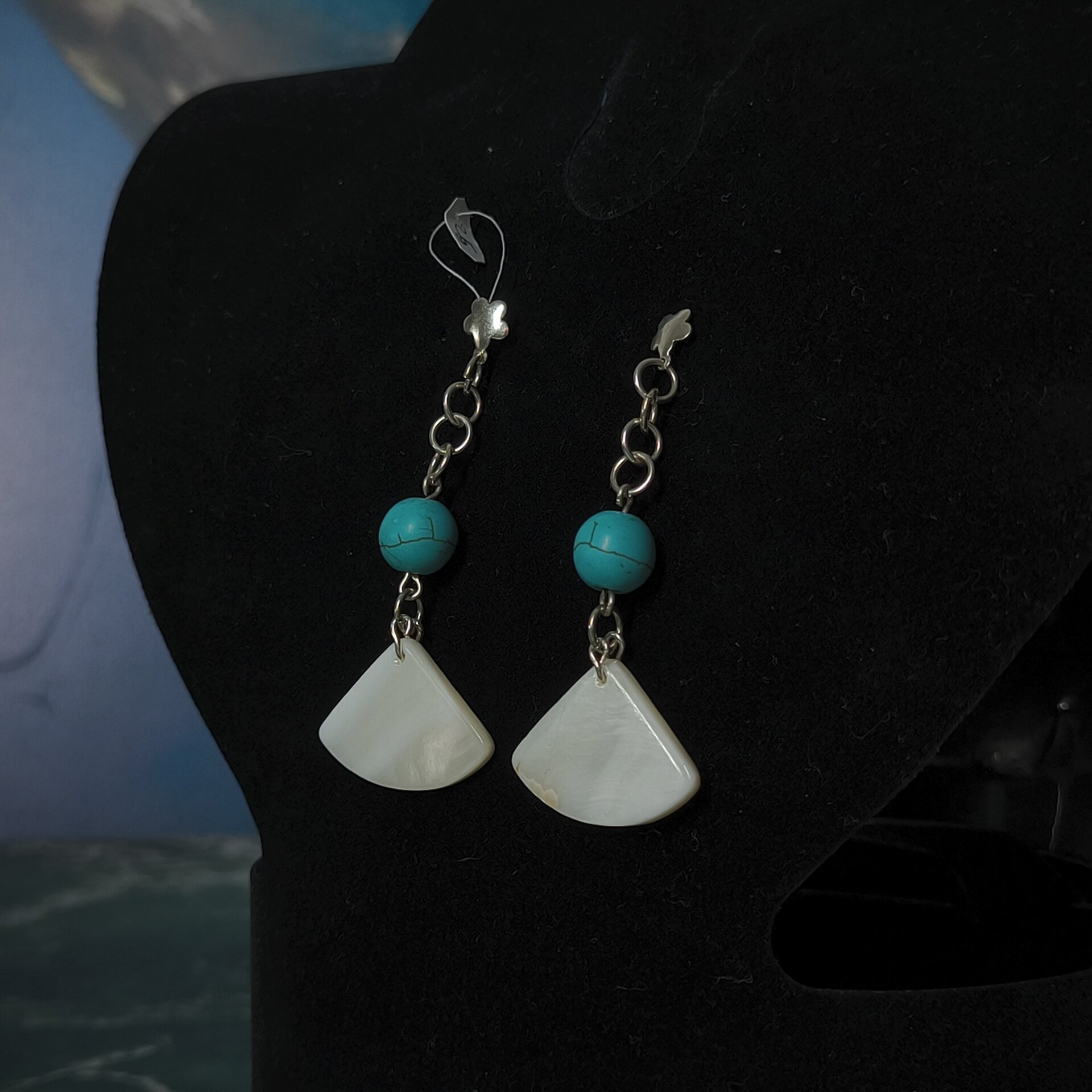 Pendientes de Plata de Ley con Caracoles y Cristales Swarovski Fucsia y Rosado - 3