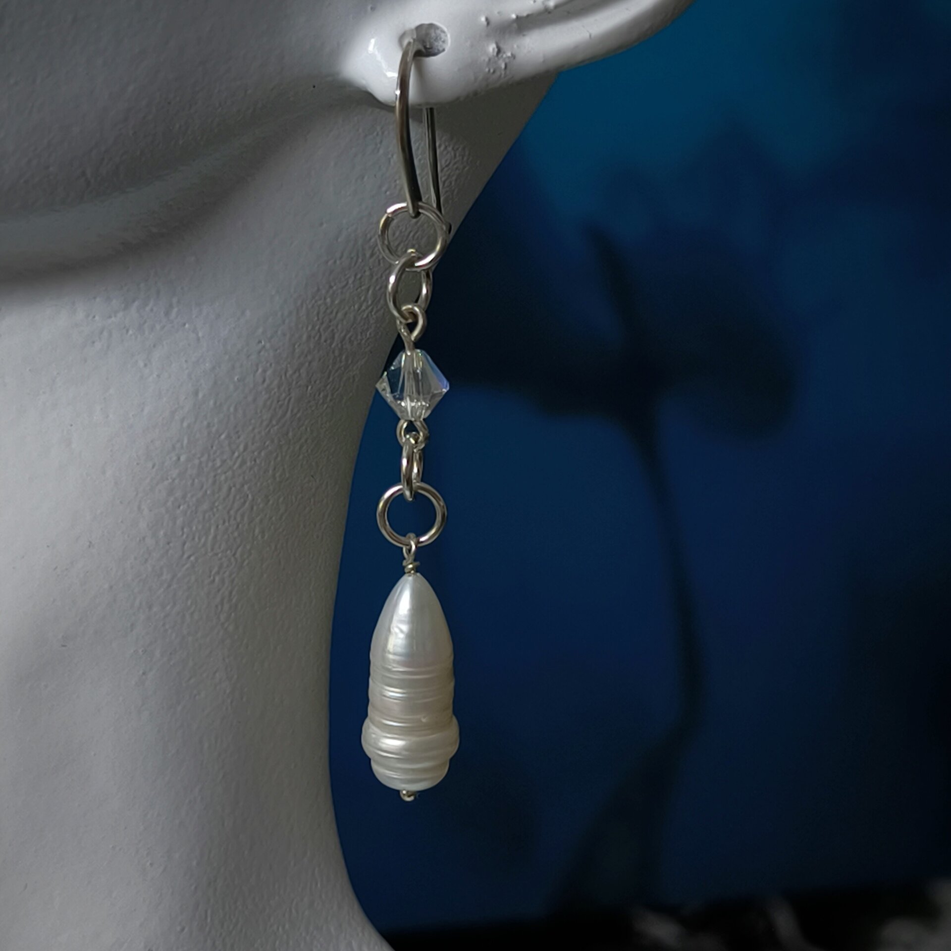 Pendientes de Plata de Ley con Caracoles y Cristales Swarovski Fucsia y Rosado - 18