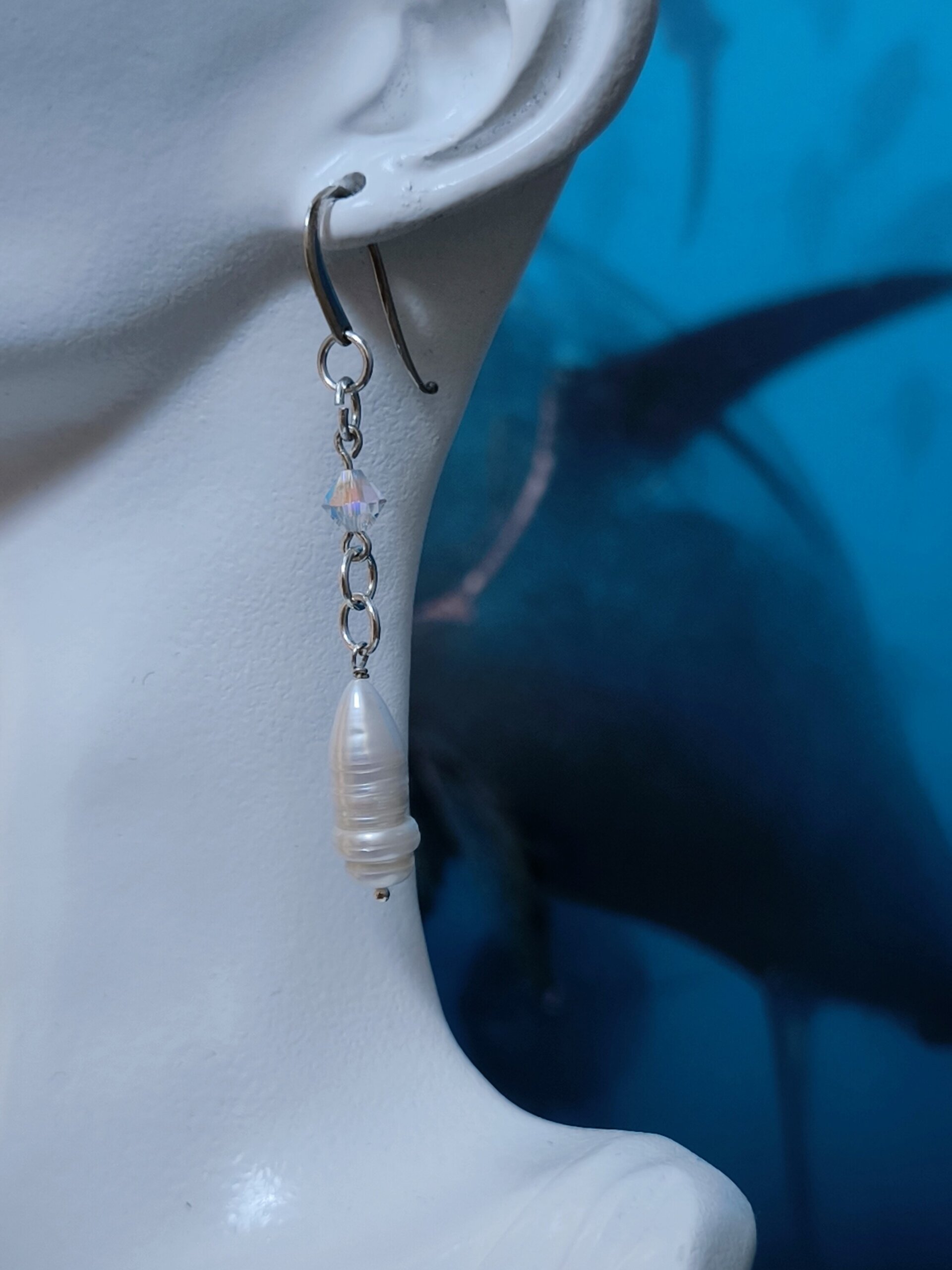 Pendientes de Plata de Ley con Caracoles y Cristales Swarovski Fucsia y Rosado - 9