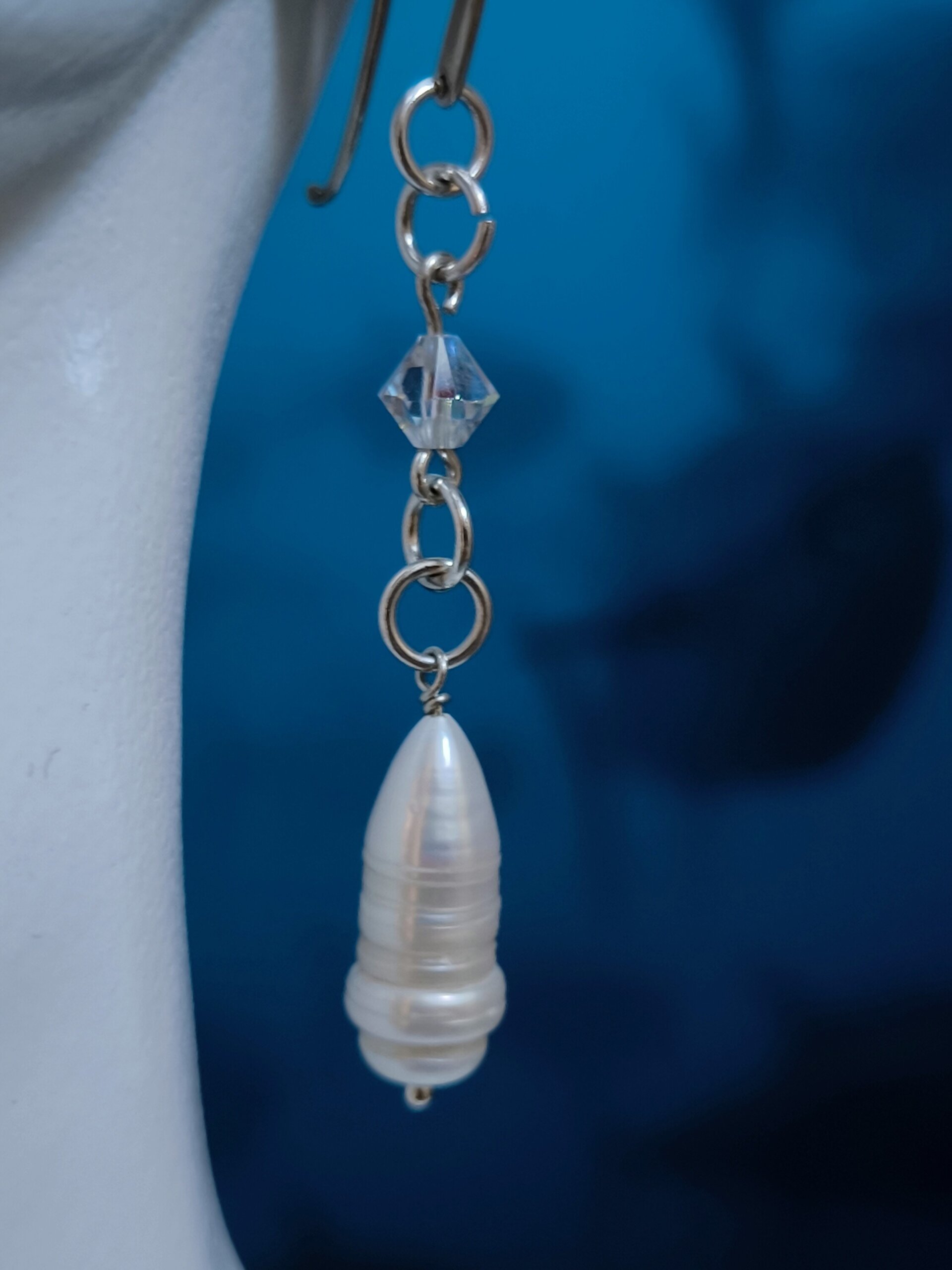Pendientes de Plata de Ley con Caracoles y Cristales Swarovski Fucsia y Rosado - 7