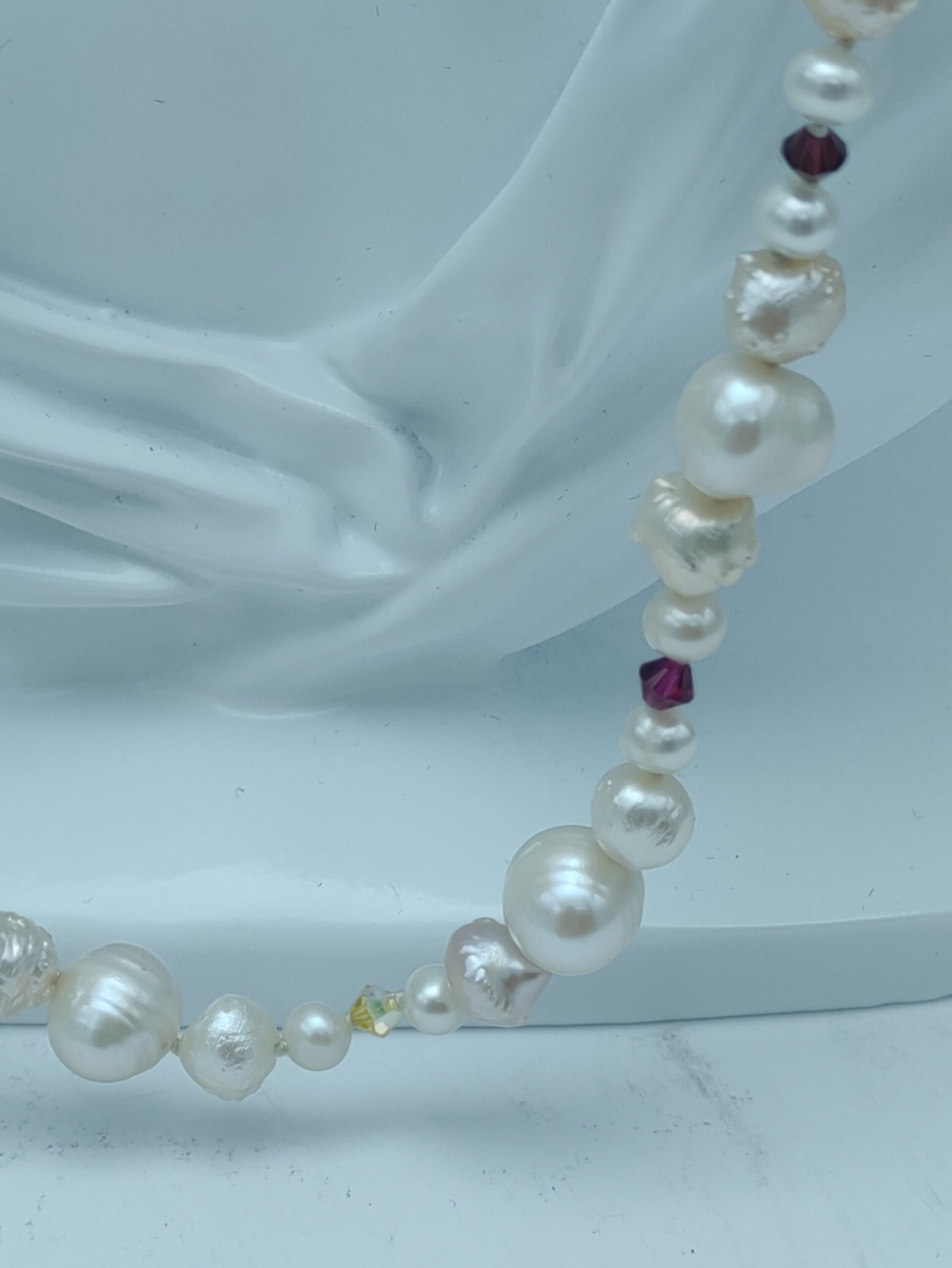 Collar sin fin de Perlas y Swarovski multicolor - 82 cm - 2