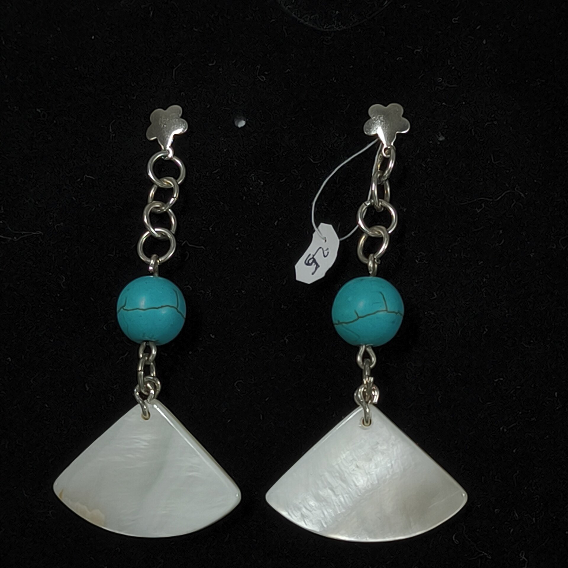 Pendientes de Plata de Ley con Caracoles y Cristales Swarovski Fucsia y Rosado - 6